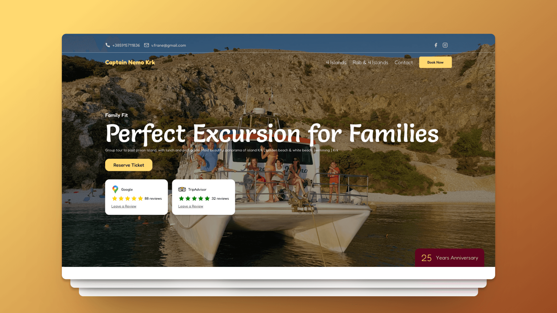 Captain Nemo boat tour excursions booking website and system