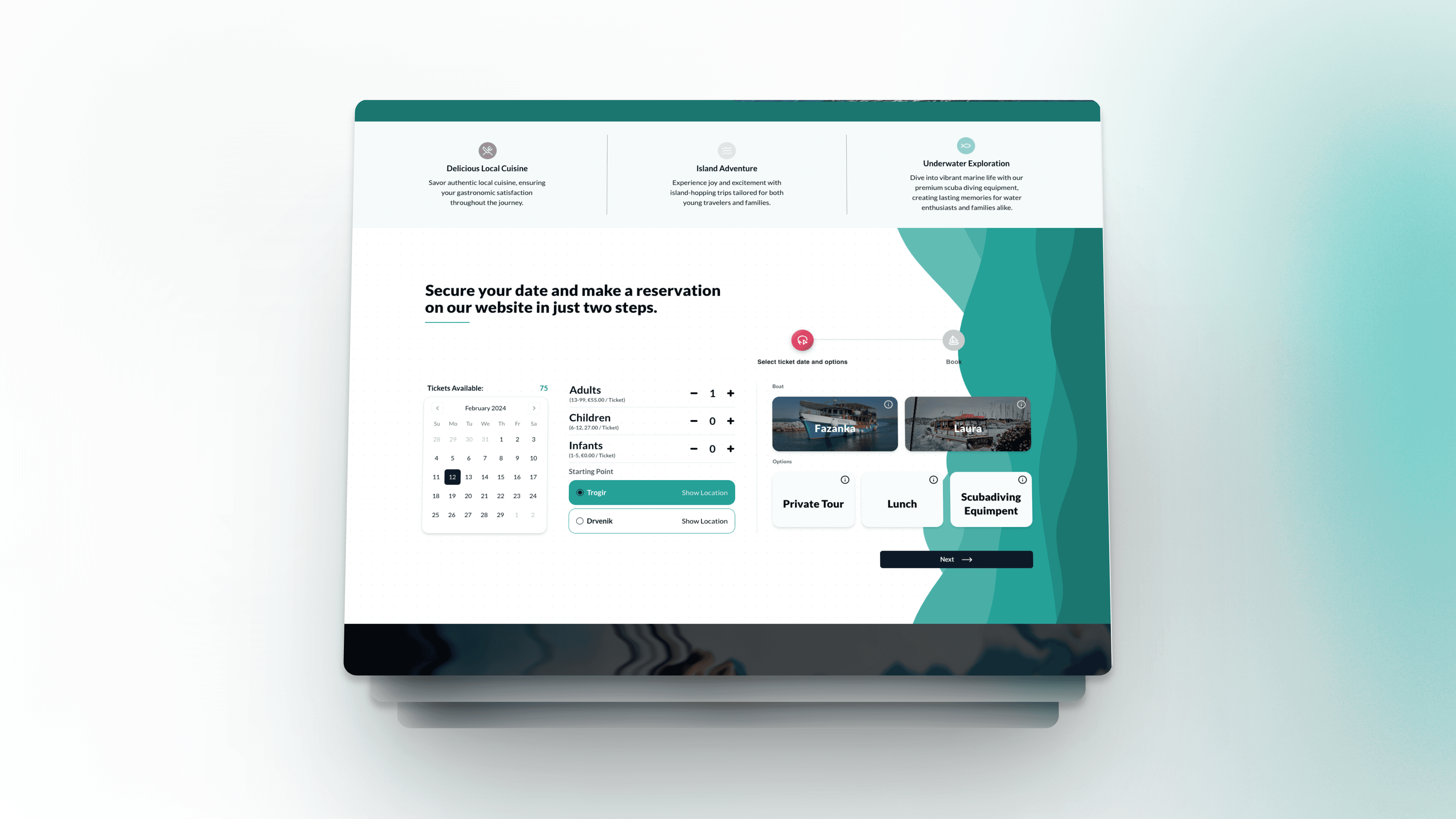 Dalmatia Aurea Booking website from Trogir